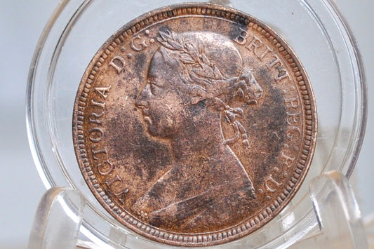 1891 Great Britain Half Penny - XF/AU Details - UK Half Penny 1891 - Queen Victoria 1/2 Penny - Bronze - ha'penny 1891