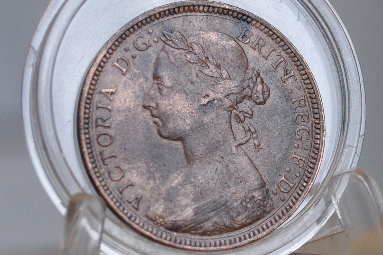1891 Great Britain Half Penny - XF/AU Details - UK Half Penny 1891 - Queen Victoria 1/2 Penny - Bronze - ha'penny 1891