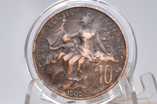 1909-1917 French 10 Centimes Coin - Choose by Date, Ten Centimes France, Beautiful Coins, Authentic -