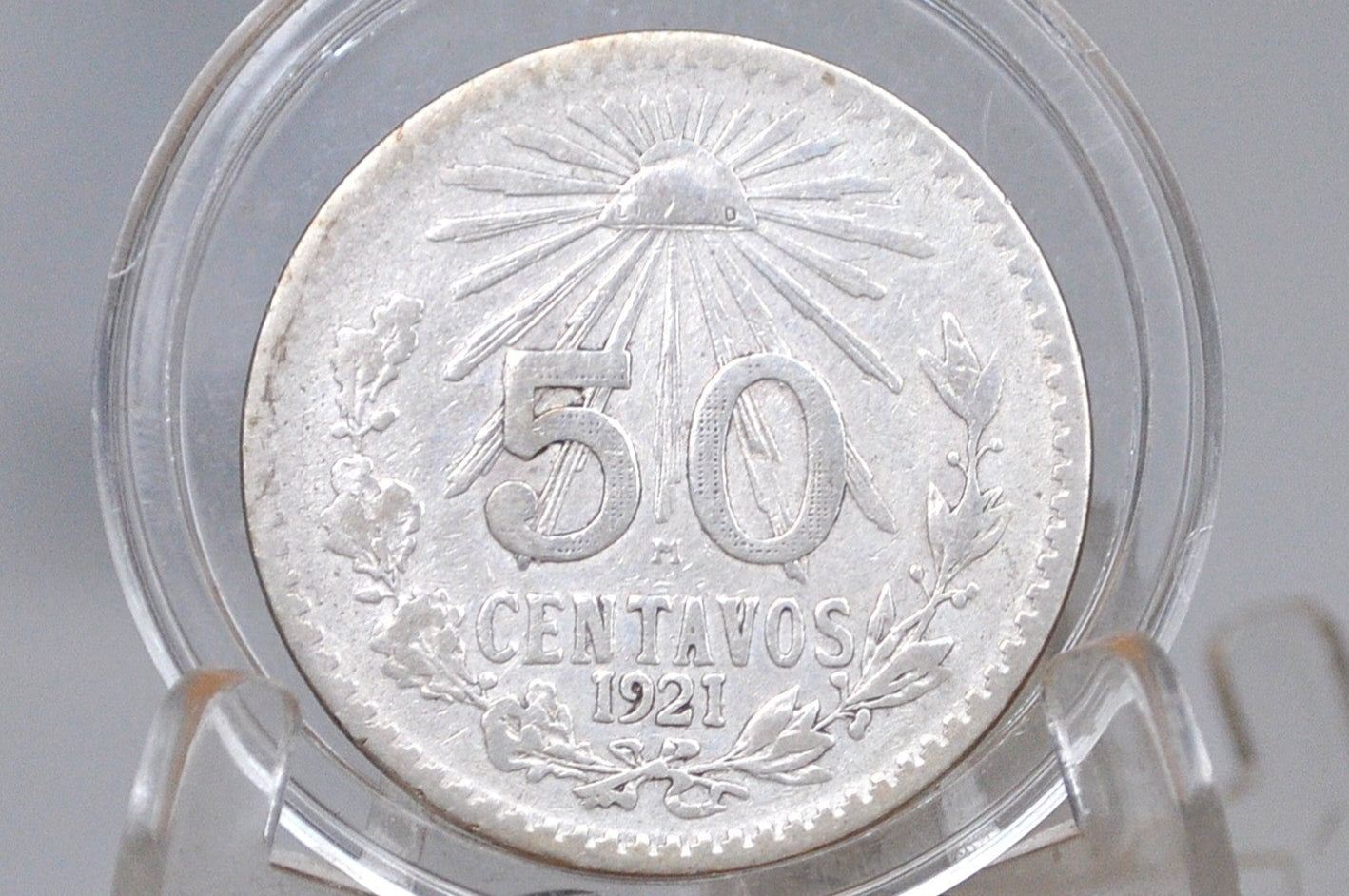 1921 Silver 50 Centavos Mexico - VG/F Grade - Mexican Fifty Centavos Silver Mexican Coin 1921