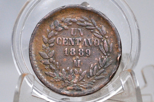 1889 Mexico Un Centavo - Great Condition - Mexico City Mint - Mexican Coins - Mexican Republic -