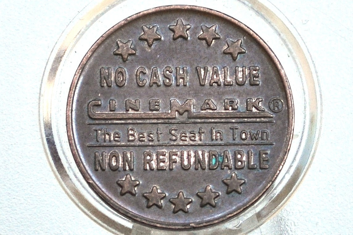 1960s Cinemark Token "The Best Seat in Town" - Cinemark Movie Theatre Ticket Token 1960s - Popcorn Penny Cinemark Token