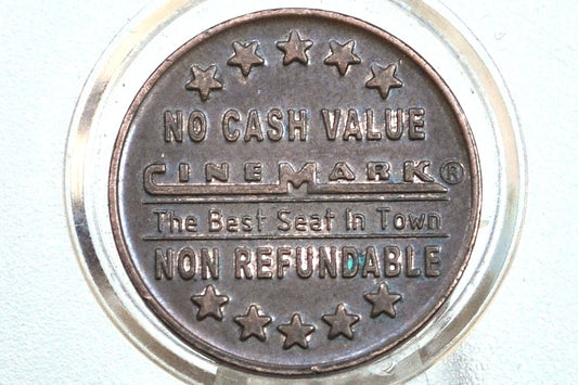 1960s Cinemark Token "The Best Seat in Town" - Cinemark Movie Theatre Ticket Token 1960s - Popcorn Penny Cinemark Token