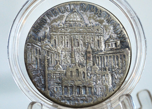 Vatican 1975 Holy Year Jubilee Medallion - Catholic Medal Pendant of Rome of Pope John Paul II - Vatican State Medal 1975 Unification of Christian Churches