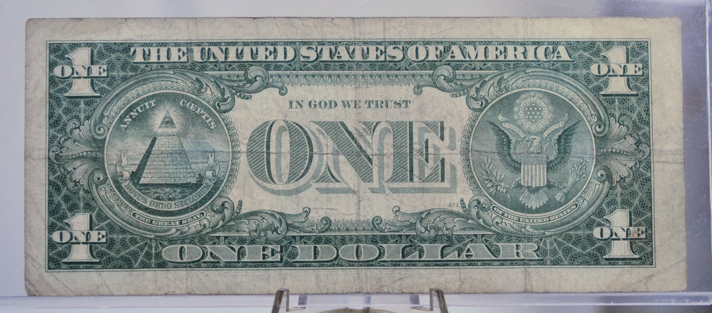 1957 Silver Certificate 1 Dollar Note - Very Fine (VF) - Fancy Trinary Serial Number - 1957 One Dollar Blue Seal Banknote - Fr#1619