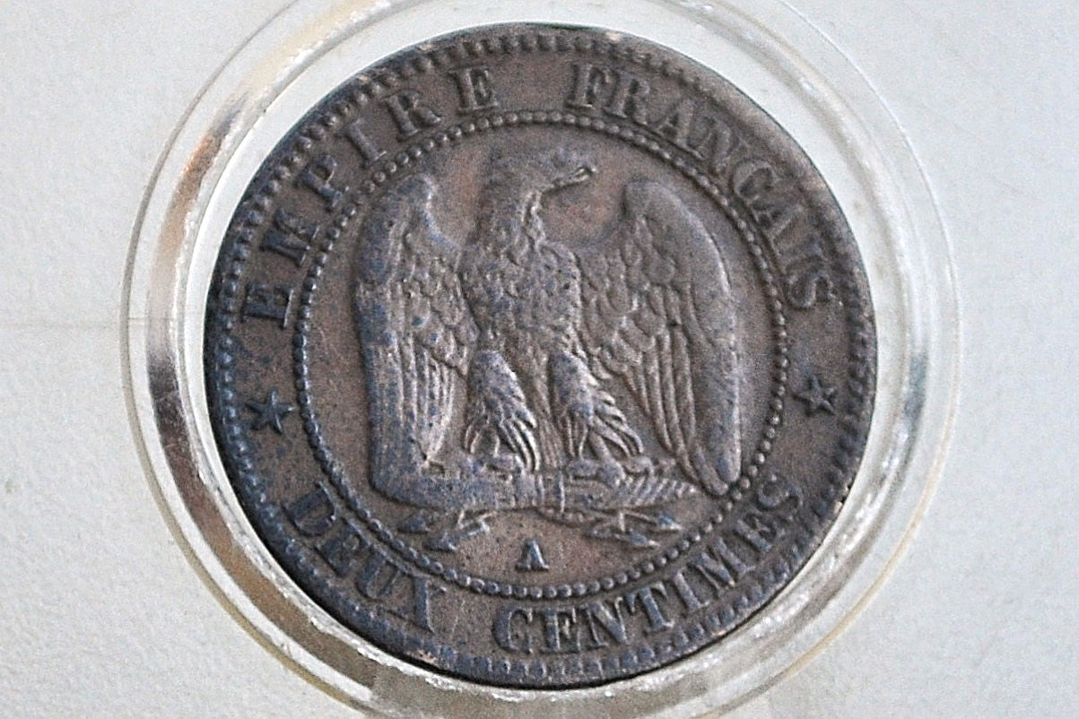 1857-A 2 Centimes France - F/VF Grade/Condition - Deux Centimes 1857A France, Napoleon III - Better Date, Lower Mintage
