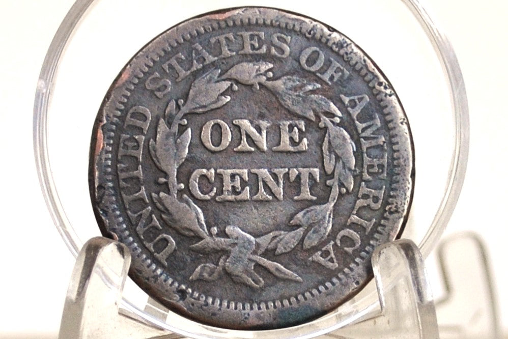 1844 Braided Hair Large Cent - Mysteriously Missing "1" - 1844 US 1 Cent United States 1844 Large Cent - Braided Hair 1839 to 1857