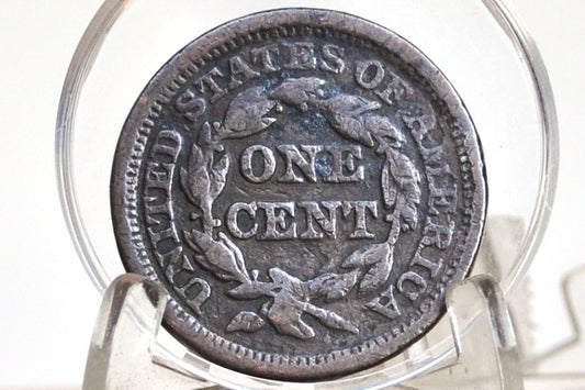 1846 Braided Hair Large Cent - AG/G Details, Better Date - 1846 Coronet Cent - 1846 US Large Cent - Braided Hair 1839 to 1857