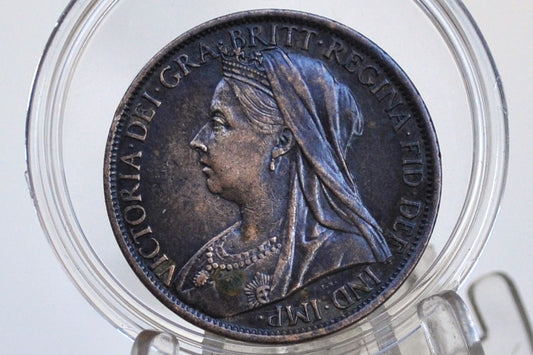 1899 Great Britain One Penny - Awesome Coin - AU Grade/Condition - UK Penny 1899 England 1 Cent, Amazing Detail