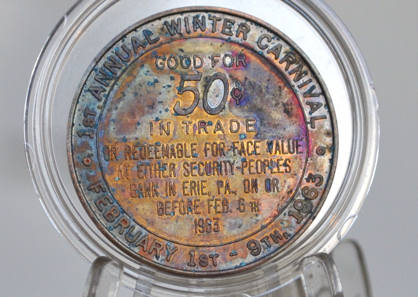 Sesquicentennial Erie, Pennsylvania Winter Carnival 50 Cent Trade Token - Fifty Cent Trade Token from the Erie, Pennsylvania in 1963