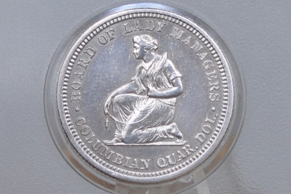 1893 Isabella Quarter, Columbian Exposition Quarter - Uncirculated Details, Old Cleaning - Rare Commemorative Quarter from the World's Columbian Exposition