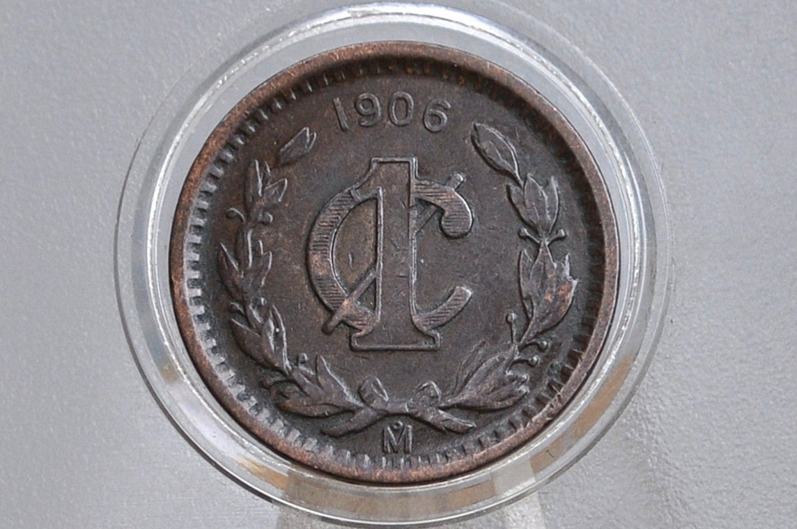 1906 Mexican 1 Centavo - XF/AU Condition - Mexico City Mint - Mexican Republic Coins -