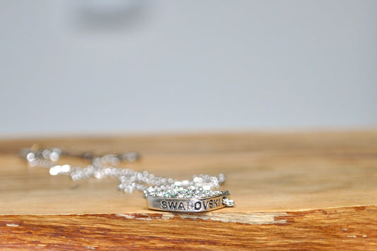 Stunning Swarovski Crystal Swan Necklace - 20 Inches - Silverplated Crystal Swan Necklace by Swarovski