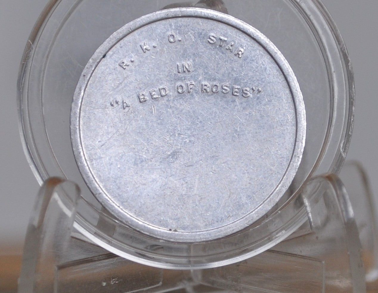 Constance Bennett R.K.O. "A Bed Of Roses" Promo Token - 1930s Movie Promotional Token Starring Constance Bennett