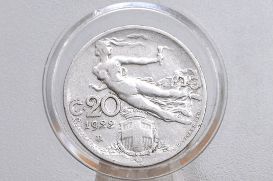 1922 Italian 20 Centesimi Coin - Vittorio Emanuele III - C.20 - Great Detail; Beautiful Design & Artwork - Italy 20 Centesimi -