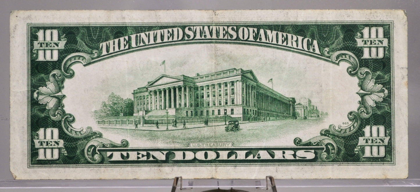 1934-A Federal Reserve 10 Dollar STAR Note - Choice Very Fine (VF+) - Boston (A) Issue - 1934A Green Seal Ten Dollar Star Note - Fr#2006-A*