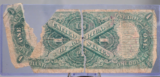 1917 1 Dollar Bill Legal Tender Note - Cull Grade - Teehee/Burke Signatures - 1917 Horse Blanket 1 Dollar Large Note - Fr#36 / Fr.36