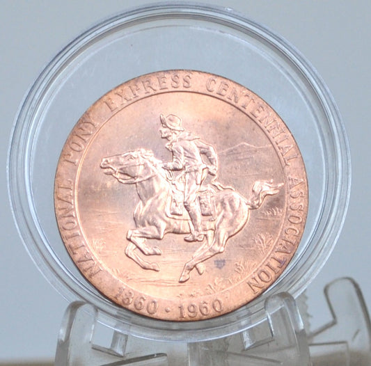 So-Called-Dollar Pony Express Centennial Official Medal - 1960 Bronze Pony Express Commemorative Issue Token