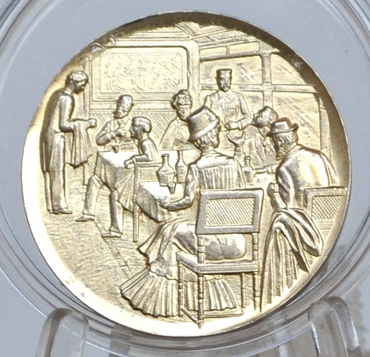 100 Jahre Orient Express 1883-1983 - 100 Years of the Orient Express Commemorative Medal - 1883-1983 Scenic Train Interior and Exterior Orient Express Keepsake Memorabilia