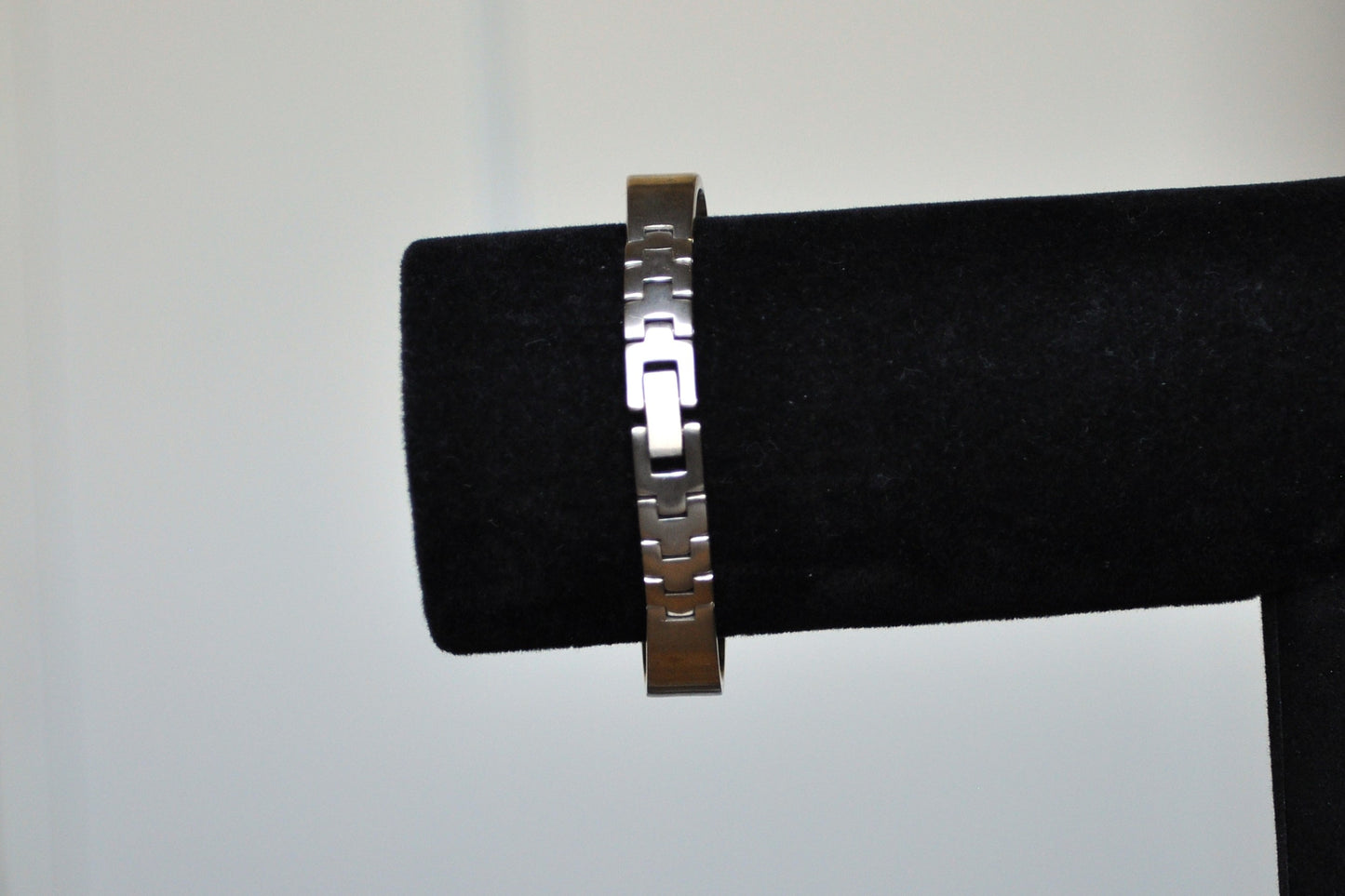 Studded Kristine Analog Silver Tone Cuff Watch - Half Cuff Link Watch - Japan Movement - Stainless Steel Back - Working!