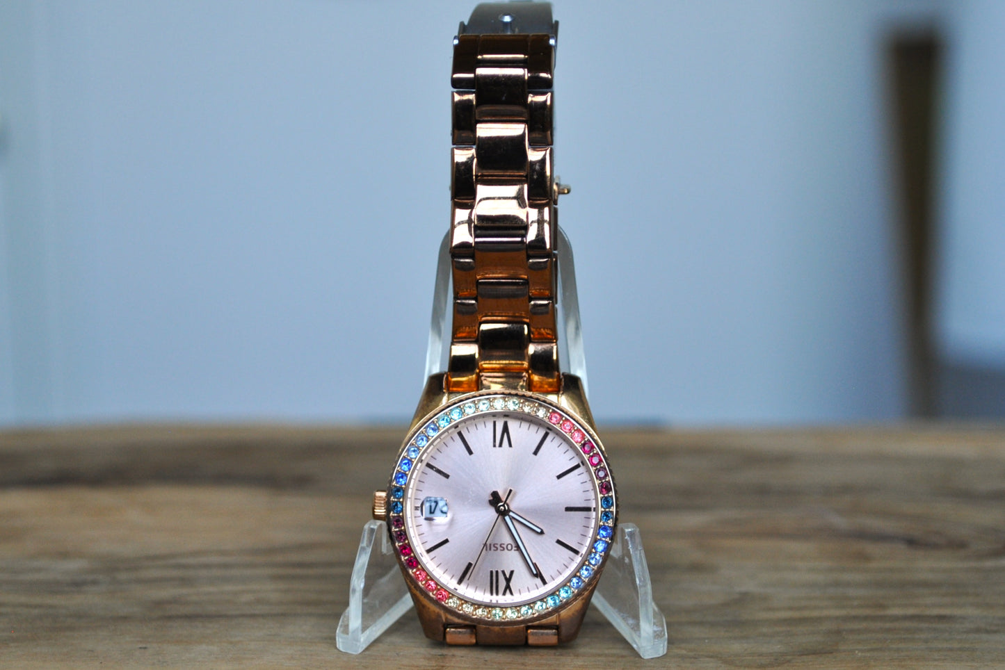 Vibrant Fossil Scarlette Rose Gold Multicolored Face Watch - Fossil Women's Scarlette Watch - ES4491 - Working!