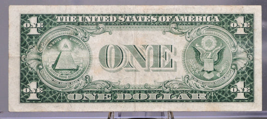 1935 F Silver Certificate 1 Dollar Banknote - Fancy Radar Serial Number - 1935F Blue Seal Silver Cert Fancy Serial Note - Fr. 1615