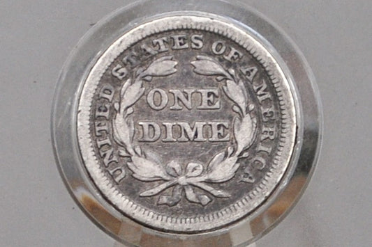 1852 Seated Liberty Dime - Fine - 1852 Silver Dime / 1852 Liberty Seated Dime 1852