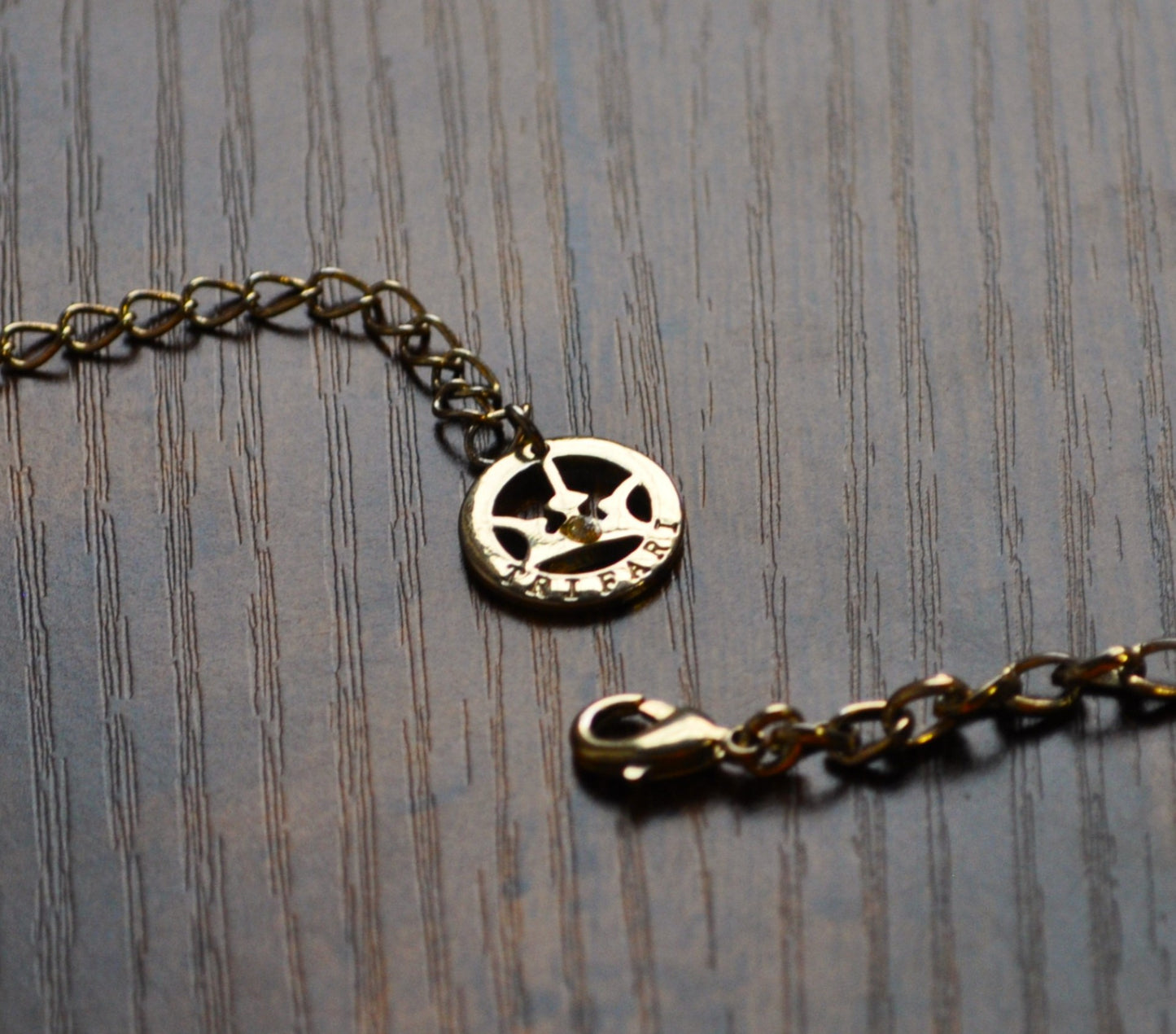 Beautiful Crown Trifari Goldtone Apricot Crush Necklace - 19 Inches - Signed Crown Trifari Charm - Peach Tone Gemstones Costume Necklace