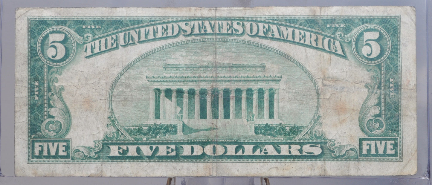 1928 5 Dollar Federal Reserve Note - F+ (Fine-Very Fine) - Boston - Redeemable In Gold - 1928 Five Dollar Bill - Rarer Note, Fr. 1950-A