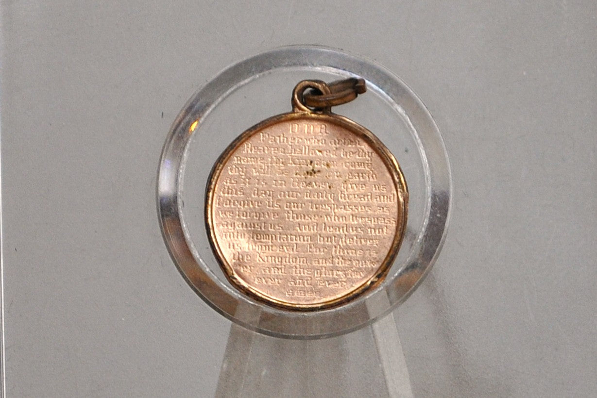 Beautiful 9K Rose Gold The Lord's Prayer Pendant - Catholic Medals - Christianity Pendants - Our Father Prayer