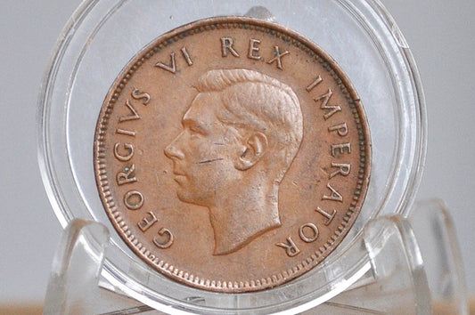 Rarer 1937 South Africa 1/2 Penny UK Issue - Very Fine Condition - 628,000 Mintage - George VI - Great Coin for a Collection -