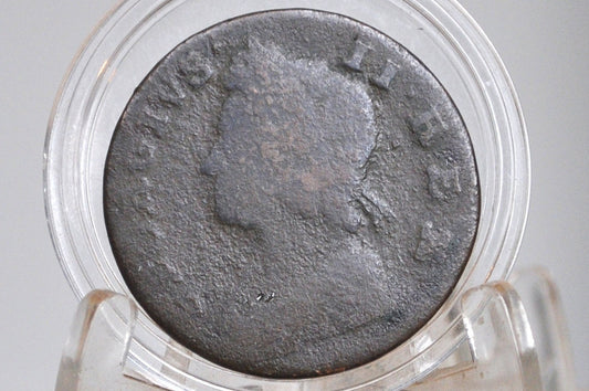 1739 UK Halfpenny - 1739 Great Britain 1/2 Penny - Copper Half Penny 1739 - King George II - Unique Coins -