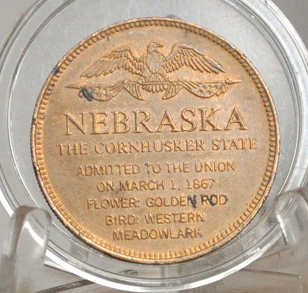Nebraska, The Thirty-Seventh State Commemorative Token - 1867, The Cornhusker State Commemorative State Coin