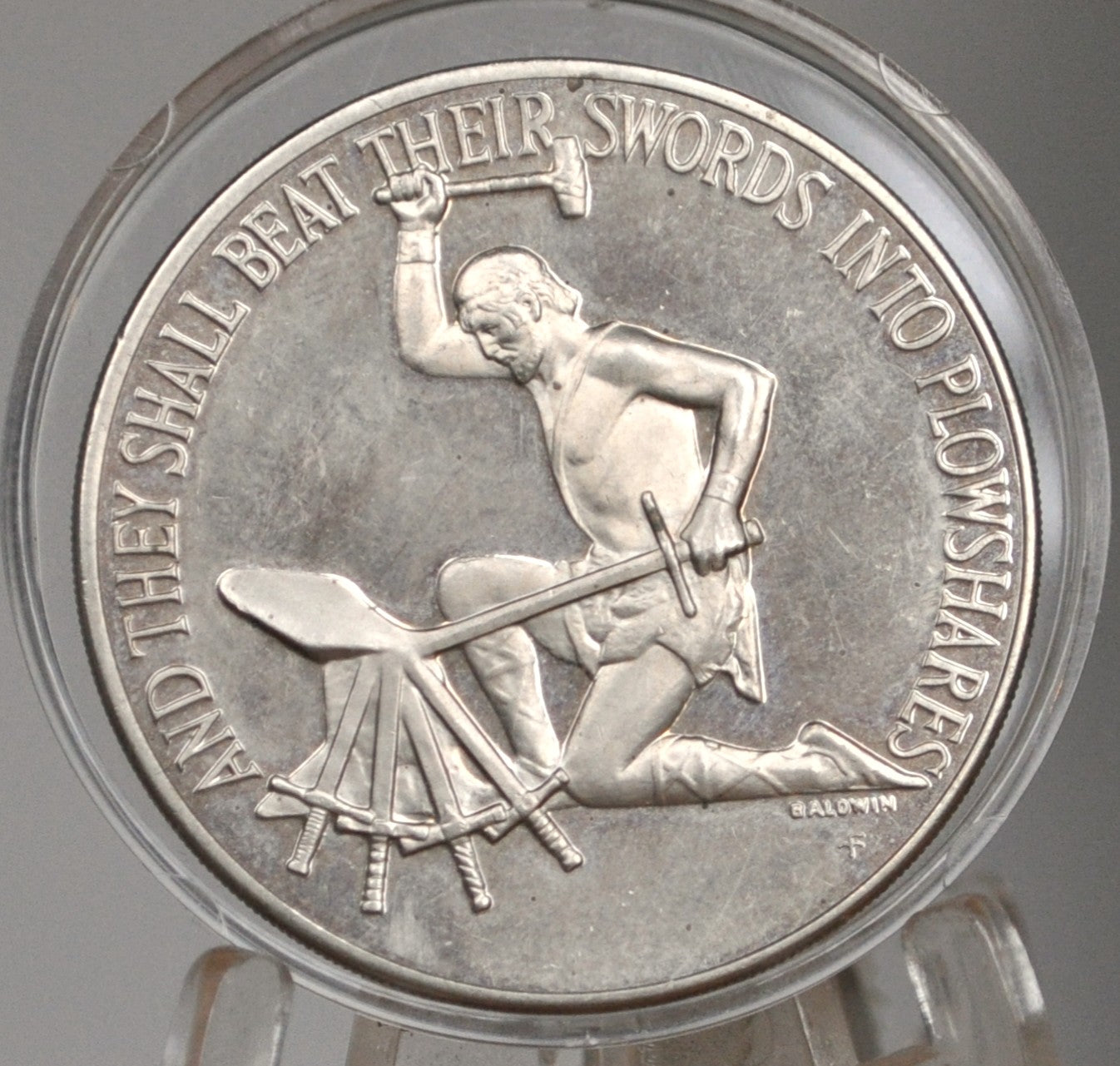 1967 Franklin Mint Peace Medal - 1967 Holiday Greeting Medal Featuring "Peace" in 29 Languages