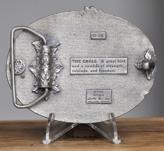 Vintage American Bald Eagle Oval Belt Buckle Siskiyou Buckle Company Williams Oregon