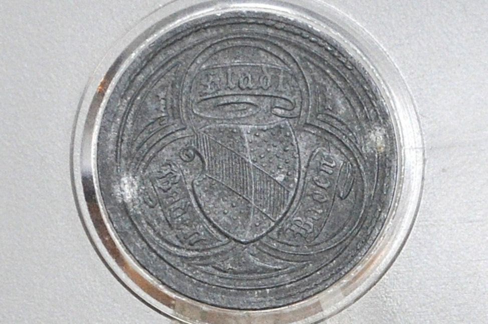 Rare 1919 Stadt-Baden-Baden Prussian Rhine 10 Pfennig - Great Condition - Emergency Coinage - Notgeld - German Weimar Republic -