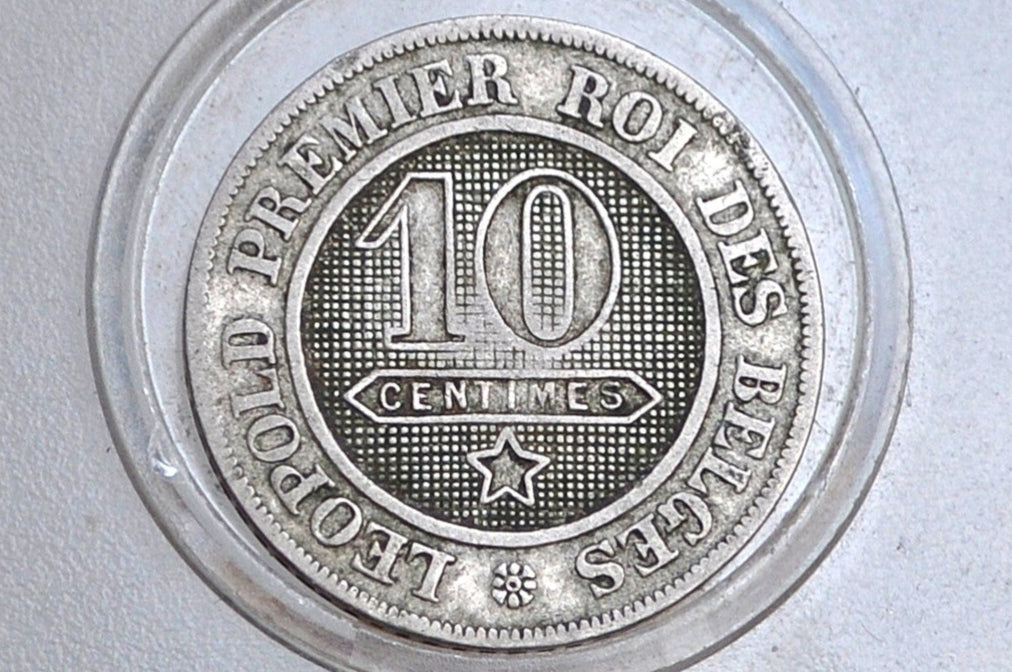 1861 Netherlands 10 Centimes Coin - Great Condition - King Leopold I - 1800s Netherland Coin - -