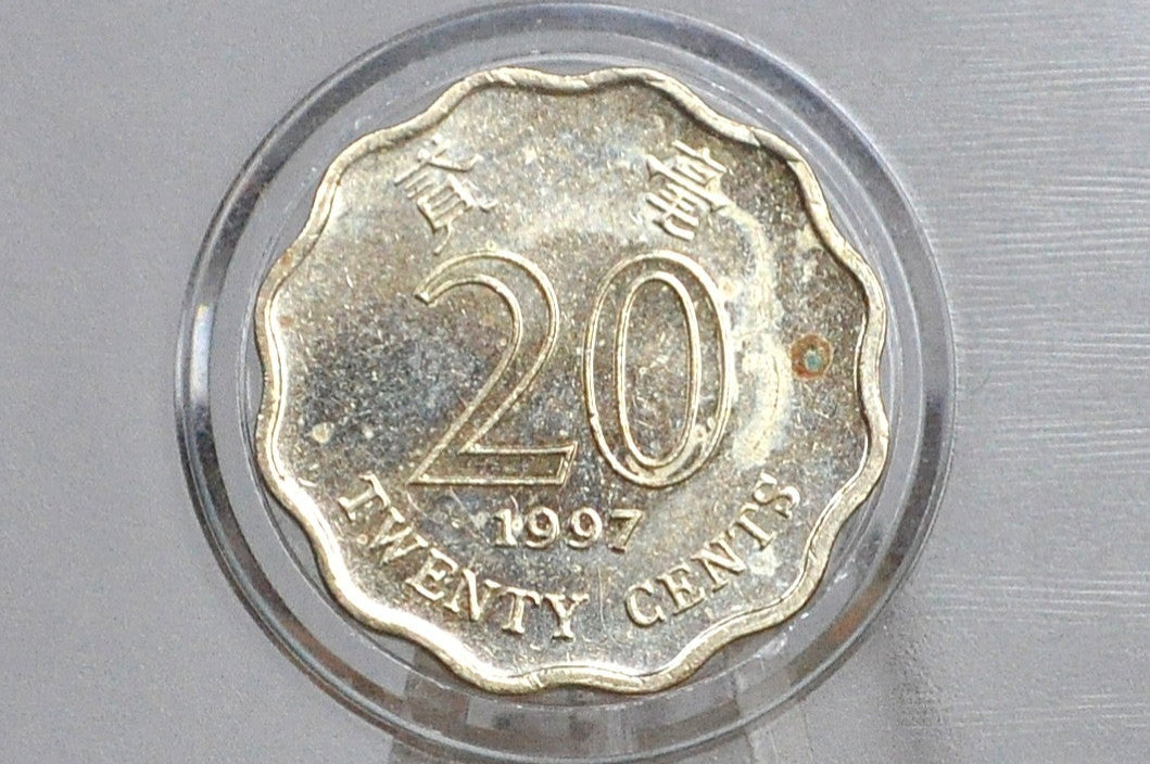1997 Hong Kong Twenty Cents - Great Grade / Condition - Orchid Flower - Twenty Centimes Hong Kong -