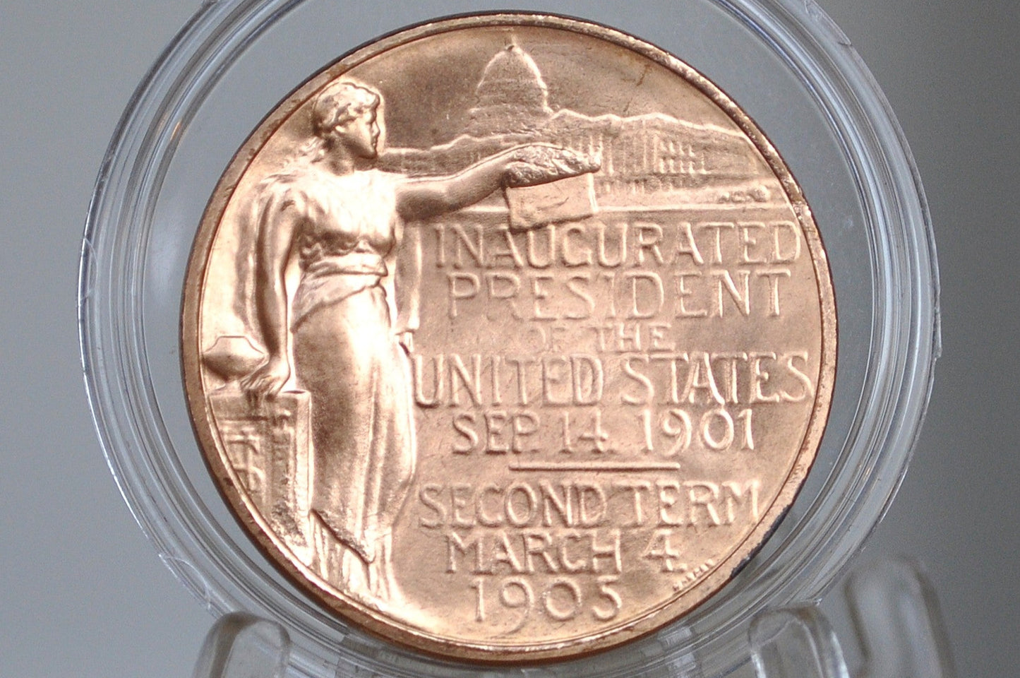 1905 Theodore Roosevelt Second Inauguration Commemorative Bronze Token - 50th Anniversary Mount Rushmore Series -