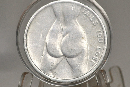 Risqué Heads/Tails Game Tokens - Heads I win, Tails you lose Tokens - Naked Lady Game Tokens