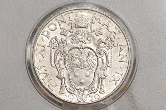 1930 Vatican City 50 Centesimi Coin - Vatican City Michael Archangel Coin - St. Michael the Archangel Coin