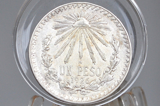 1926 Mexican Un Peso - AU Condition - Mexican Republic Coins - Great and Beautiful Coin - (Copy)