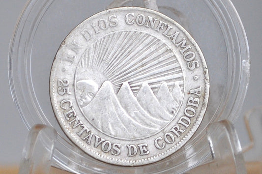 Rare Silver 1912 Nicaragua 25 Centavos - Great Condition - Only 320,000 Minted - Twenty-Five Centavos de Cordoba Coin Nicaragua -