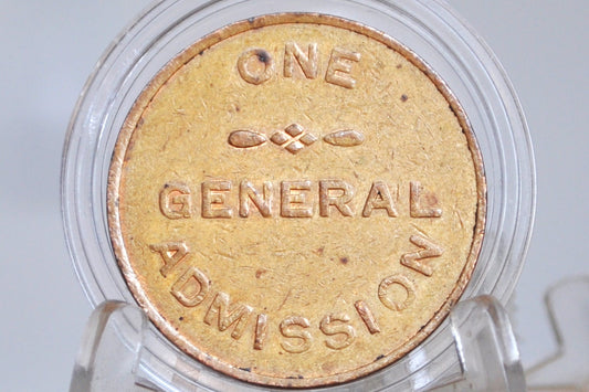 Vintage Brockton Fair General Admission Token - Brockton Massachusetts Fairgrounds One Admission Token