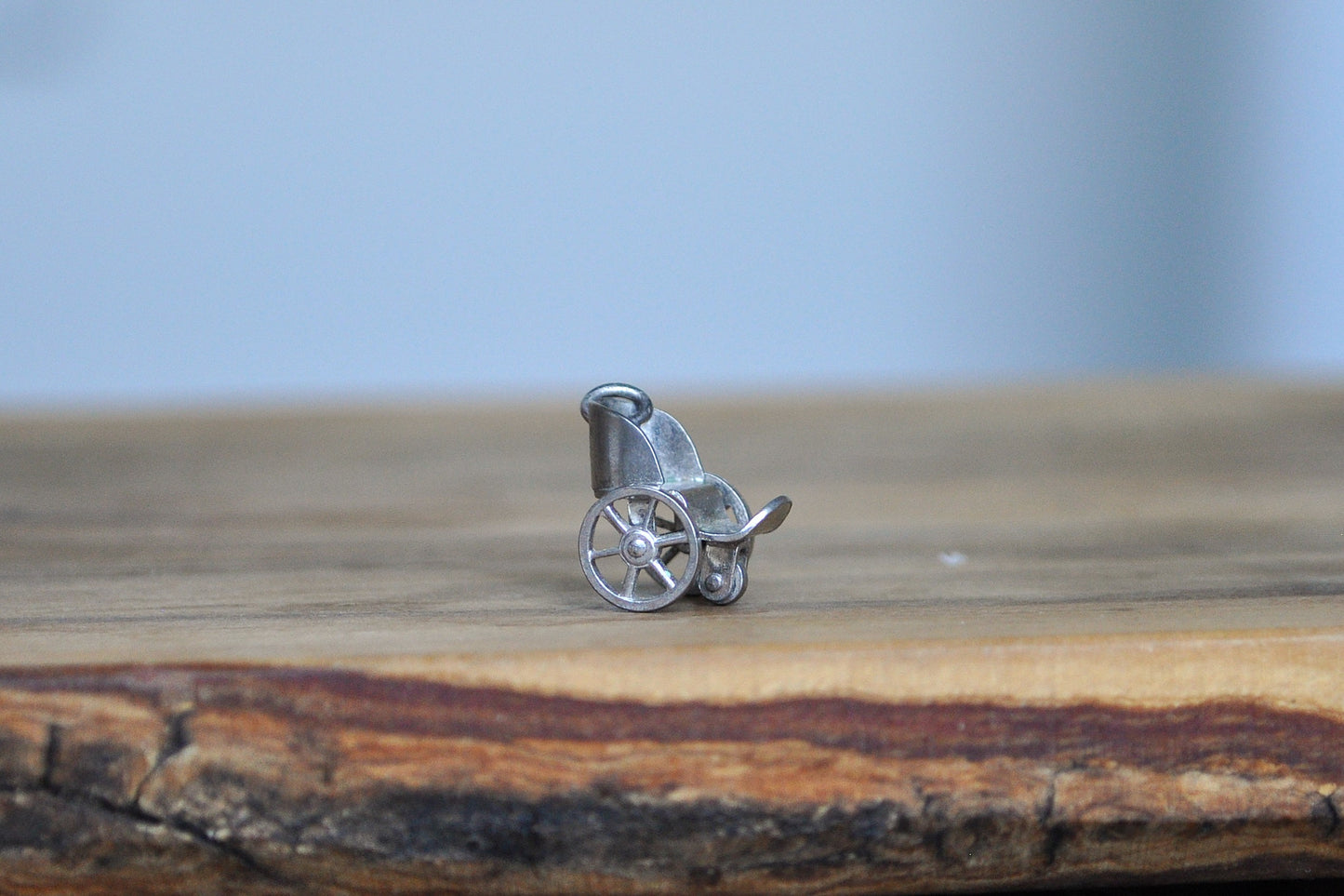 Rare Sterling Silver Wheelchair Pendant - Stamped and Tested Sterling Silver - Moveable Wheels