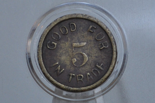 Rare ANC Triangle Arcade Pinball Game Token - Good For Token - 5 Cent Brass Token - Slot Machine Pinball Token