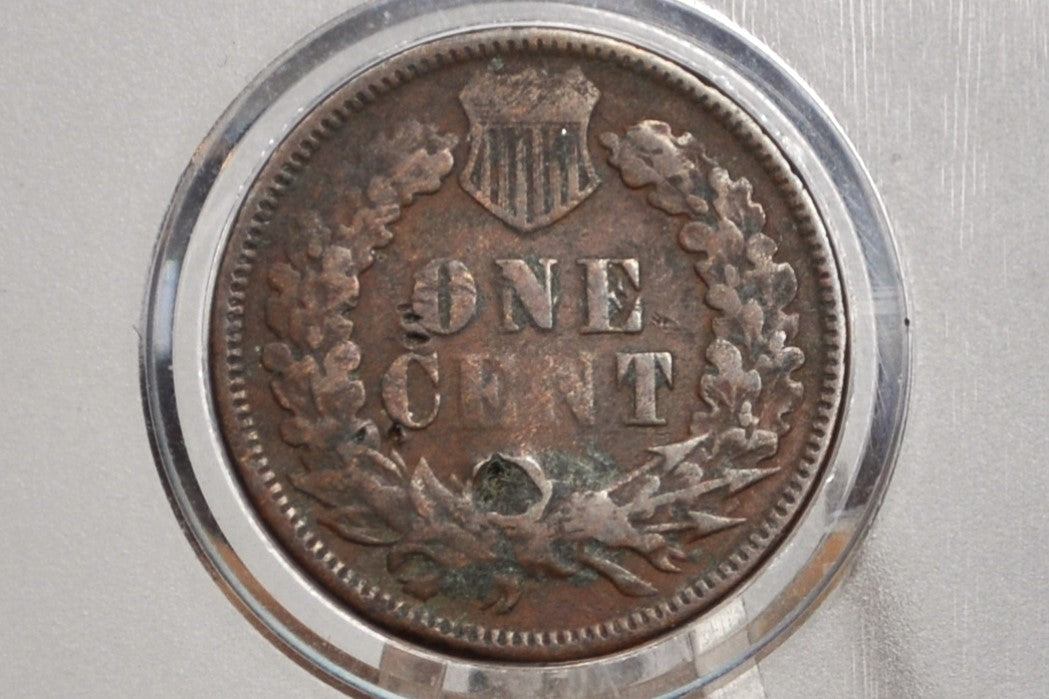 1872 Indian Head Penny - Damaged - Semi-Key Date - 1872 US 1 Cent