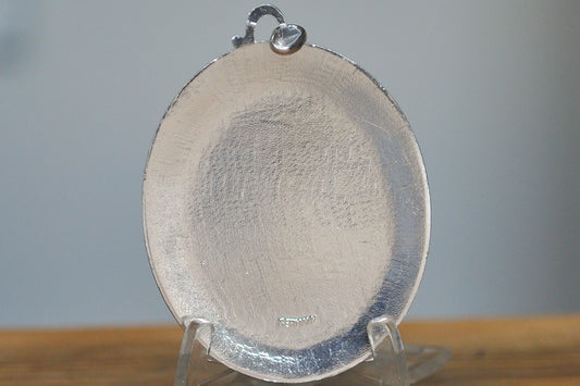 Beautiful Art Deco Aluminum Guardian Angel and Children Pendant - German Pendant Jewelry - Guardian Angel Charm