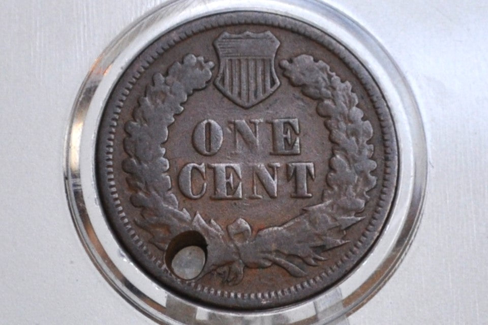 1869 Indian Head Penny - Key Date - Damaged - Indian Cent 1869 - Tougher Date to Find