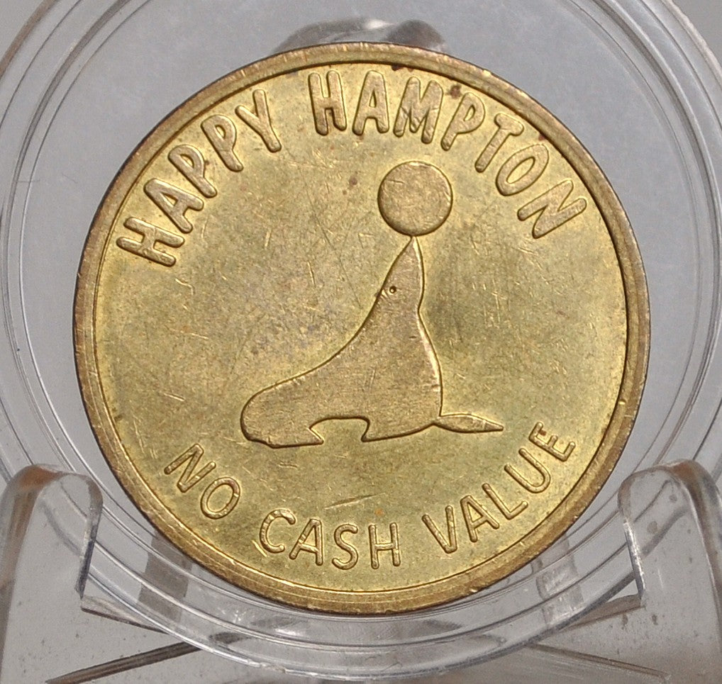 Happy Hampton NH Family Fun Center Arcade Token - Hampton Beach, New Hampshire Seal Arcade Token